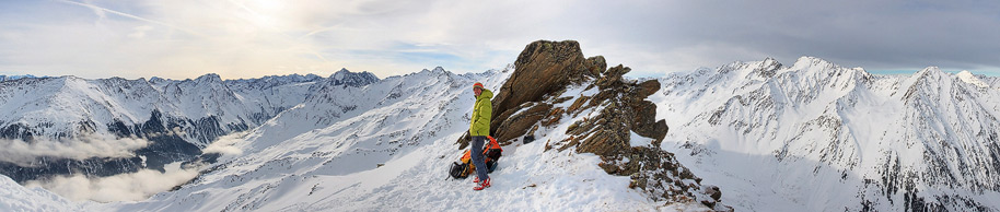 Gipfelpanorama bei der Skitour auf den Praxmarerer Grieskogel | 