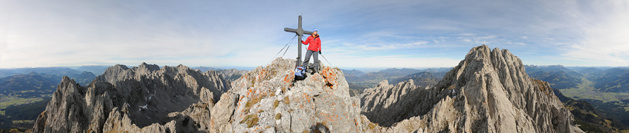 Gipfelpanorama Westliche Hochgrubachspitze - Wilder Kaiser | 
